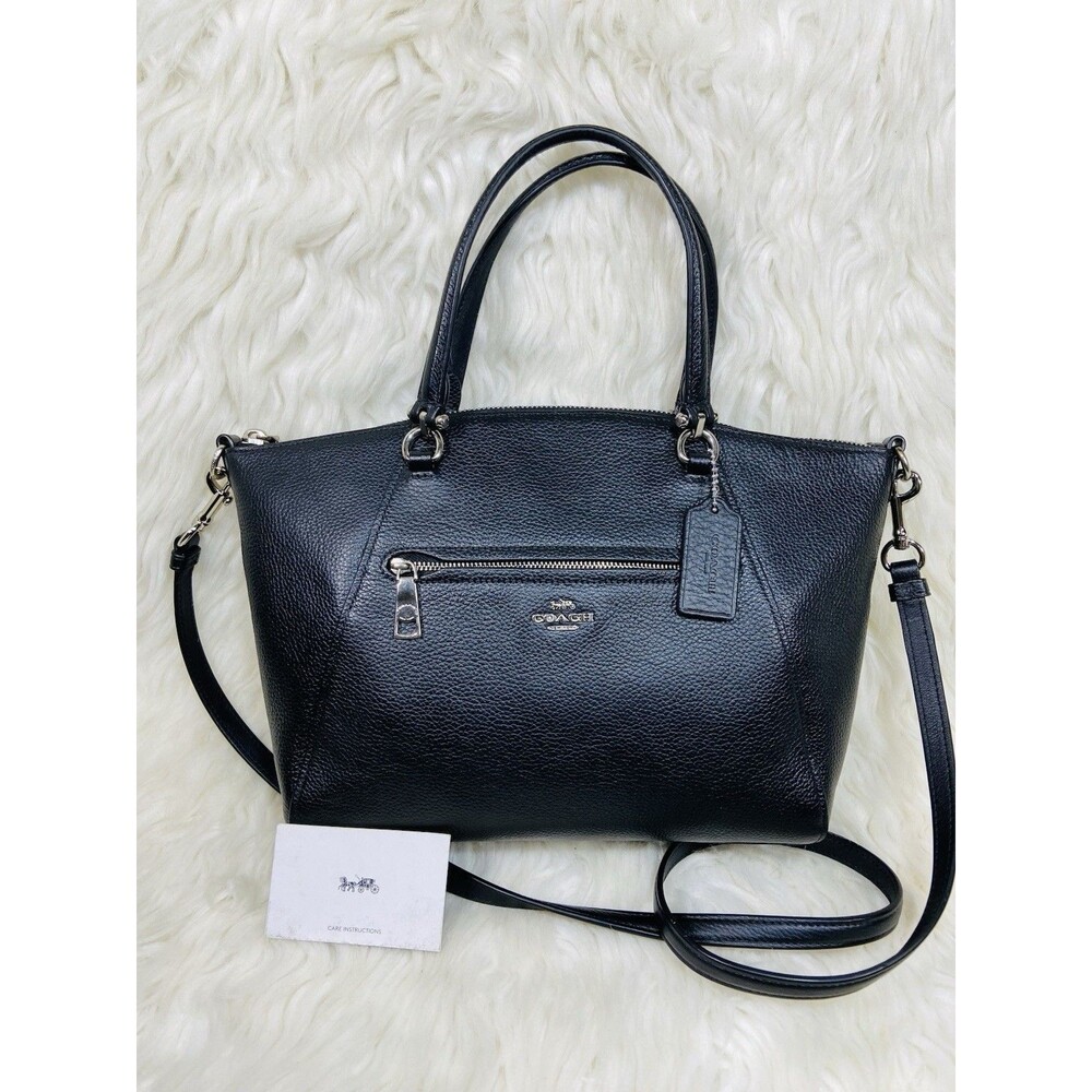 Coach Prairie Satchel in black polished pebble leather